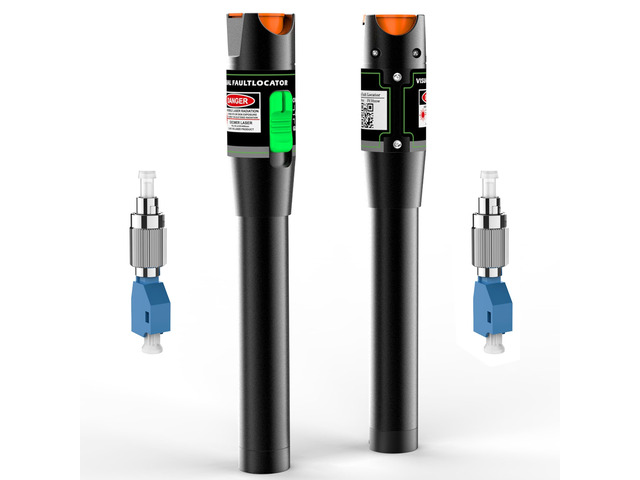 2PCS Fiber Optic Visual Fault Locator Kit, Red Light Fiber Tester for Single Mode and Multimode Cable, Compatible with SC ST FC LC Connectors,...