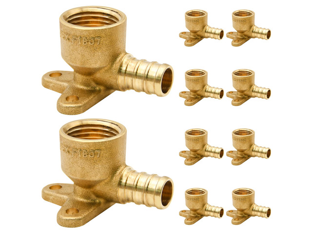 10pcs Drop Ear Elbow Fitting, PEX 1/2' x 1/2' NPT Female Threaded Fitting for PEX pipes in plumbing jobs