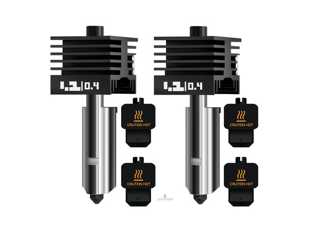 Upgraded 2Pcs 0.4mm H2D/H2S/H2C/X2D/P2S Hotend Kit for Bambu Lab H2 Series/X2D/P2S 3D Printer, High Temp and Quick Swap Hardened Steel Nozzle...