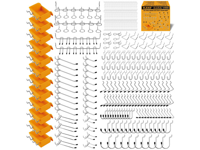 301-Piece Pegboard Hooks Kit, Peg Board Organizer Accessories with Bins for Organizing Various Tools, Fit 1/8 or 1/4 inch Pegboard for Hanging...