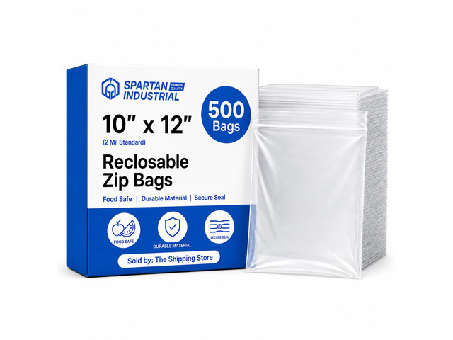 10x12 Plastic Bags for Prints and Documents (500 Count) - 2 Mil Zip Bags 2 Mil Thick Clear LDPE, Reclosable Lock Seal Zipper, BPA-Free, Food-Safe,...