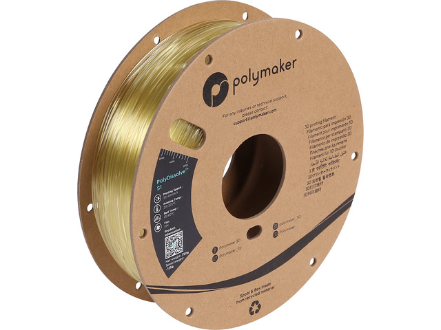 PolyDissolve S1 PVA Filament, 1.75mm, 750g, Water Soluble Support for PLA/TPU/PVB/Nylon 3D Printer Filament