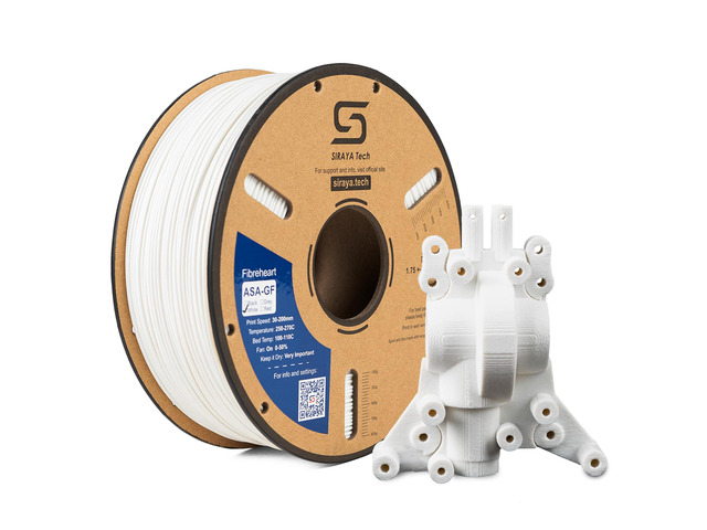 Fibreheart ASA-GF 3D Printer Filament, White, 1kg 10% Glass Fiber Reinforced, Superior Weather & UV Resistance, High Strength & Thermal Stability...