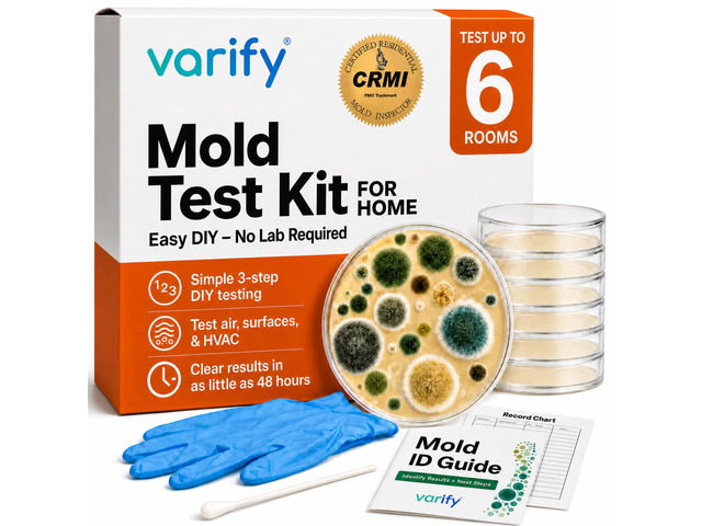 Mold Test Kit for Home Air Quality Air Quality Test Kit & Black Mold Detector for Home 6-Petri-Dish Indoor Airborne Spore Sampler Easy-to-Use...