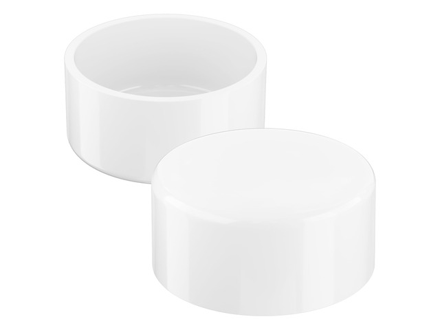 6 Inch PVC Cap, Fits Standard 6.625 in OD SCH 40 Pipe, 2 Pcs Furniture Grade White PVC End Caps for Clean Secure Pipe Closure, DIY Furniture,...