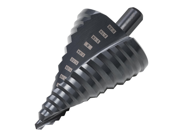 2-3/8' HSS Step Drill Bit Unibit for Hole Drilling 14 Sizes Large High Speed Steel Step Drill bits; Double Straight Flutes; For Sheet Metal,...