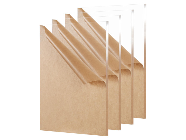 Clear Cast Acrylic Sheet 12' x 16' x 1/4' Thick (6mm), Pack of 4 Plexiglass Board; for Craft Project, Signage, Laser Cutting, Engraving, Home Decor