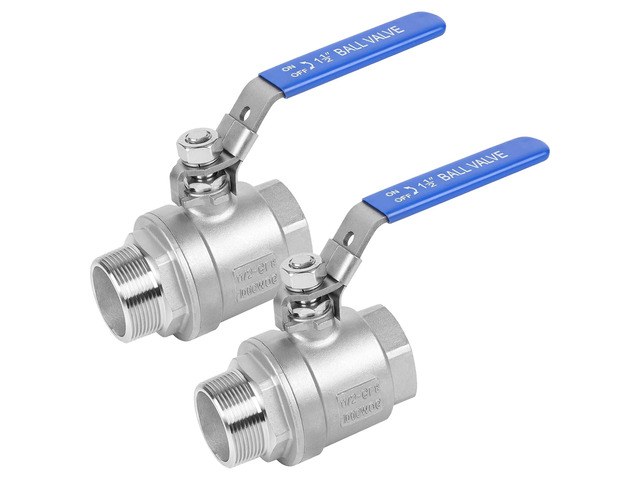2 Pack 1.5' Full Port Ball Valve NPT Male x Female 304 Stainless Steel Heavy Duty 1000 WOG Shut Off Valve with Locking Device (1-1/2 Inch)
