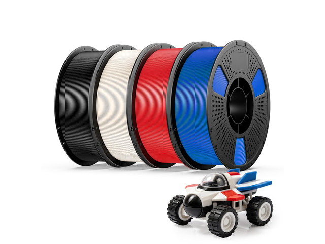 Hyper PLA+ 3D Printer Filament Bundle, High Toughness Filament 4kg 1kg*4 Multicolor Pack, Black+Jade White+Red+Cobalt Blue, 400mm/s High Speed PLA+...