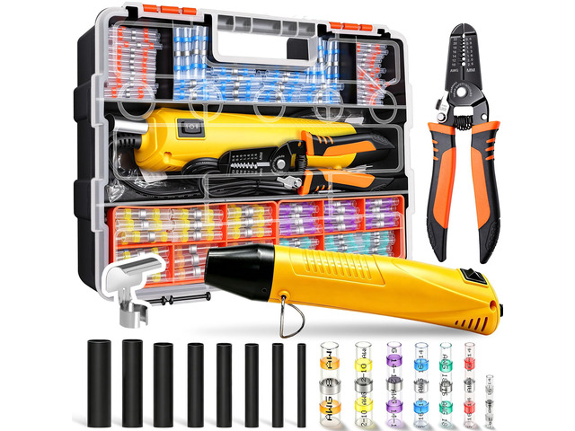532PCS Heat Shrink Solder Seal Wire Connectors Kit with Mini Heat Gun, Solder Stick Wire Connectors Waterproof Wire Electrical Connector Kit for...