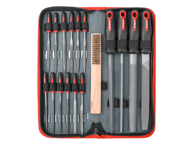 Metal Hand & Needle File Tool Kit Half-Round Round & Triangle Files 17pc, 8in/200mm, everyday fixes made easier, organized portable storage,...