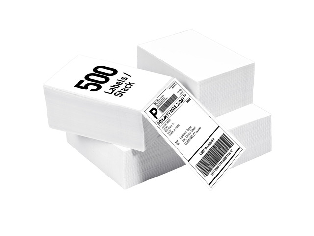 Fanfold 4' x 6' Direct Thermal Labels 2000 Thermal Printer Paper 4 Stacks Shipping Labels