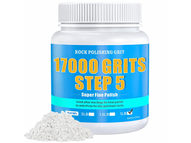 17000 Grit Aluminum Oxide Rock Tumbler Polish, Step 5 Premium Final Polish Maximum Gloss Finish, Ultra-Fine Formula for Rocks, Gemstones, Glass &...