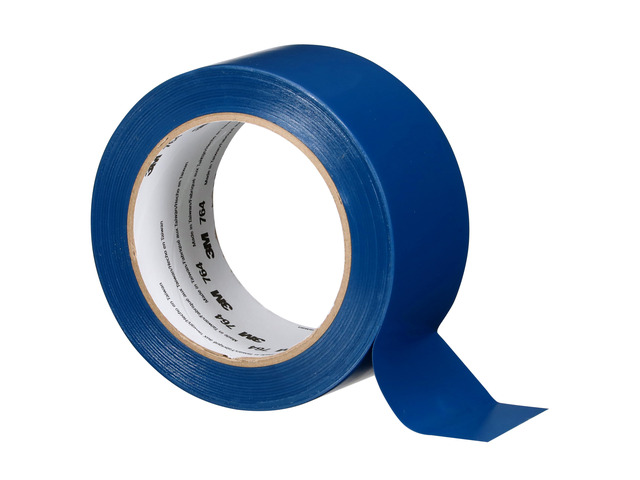General Purpose Vinyl Tape 764, Blue, 2 in x 36 yd, 5 mil, 1 Roll Light Traffic Floor Marking, Social Distancing, Color Coding, Safety, Bundling:...
