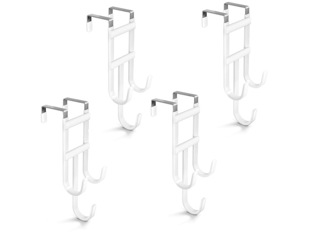 Over the Door Hooks, 4 Pack Heavy Duty Door Hanger Fits Doors 1.6' Non-Slip Rubber Coated, Hold 100LBS, No Drilling, Hanging for Towels Clothes Bag...