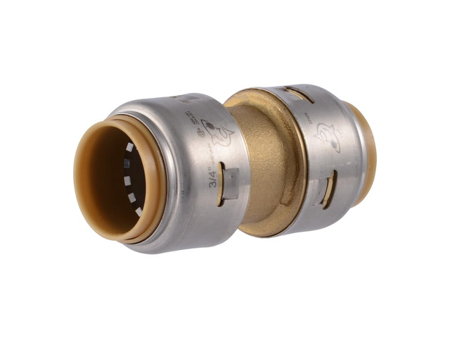 Max 3/4 Inch Coupling, Push to Connect Brass Plumbing Fitting, PEX Pipe, Copper, CPVC, PE-RT, HDPE, UR016A