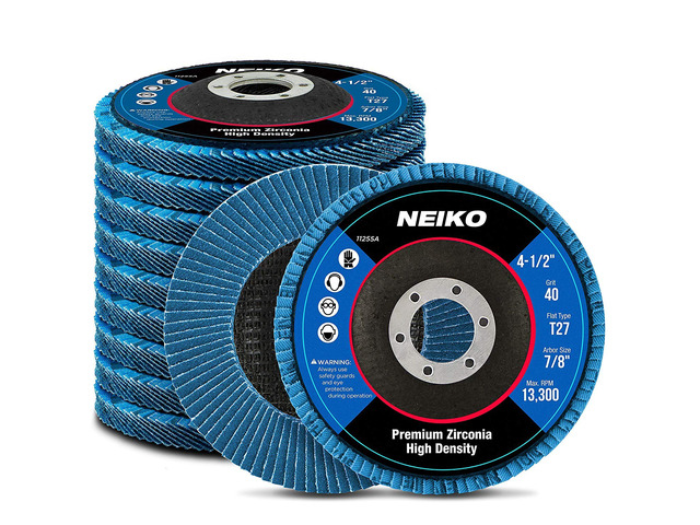 11255A 10 Pack Jumbo Zirconia Flap Discs 4-1/2 Inch for Angle Grinder, 40 Grit T27 Flat Grinding Wheel, 7/8 Inch Arbor, Flap Wheel for Wood and...