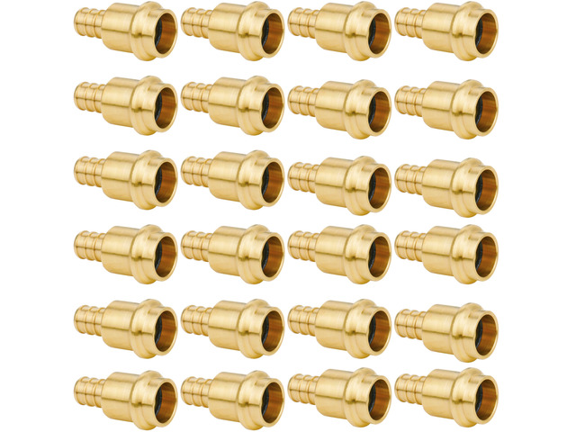 24 Pack 1/2' Press Pro press x 1/2' PEX Adapter Crimp Fittings Coupling for Connect from Cooper to Pex B Pipe,Pro press Copper to Pex...