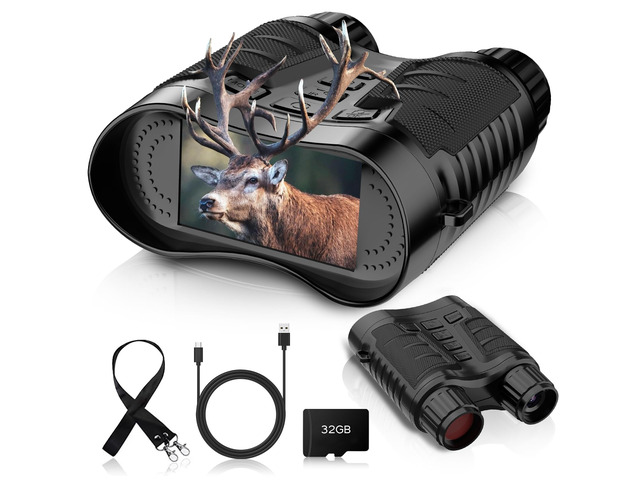4K Night Vision Goggles Binoculars,Tech Gifts, for Men & Teens 36MP Photos, 4K Video, 32GB Card Incl, Unique Gifts, for Dad/Husband/Teens, Birthday...