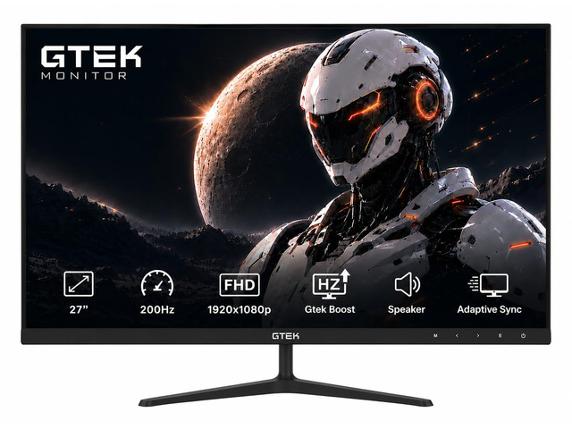 27 Inch 200Hz Gaming Monitor, Frameless Computer Monitor Full HD 1920 x 1080P, VA 1ms MPRT, VA Panel, FreeSync & G-Sync Compatible, HDMI/VGA, Eye...