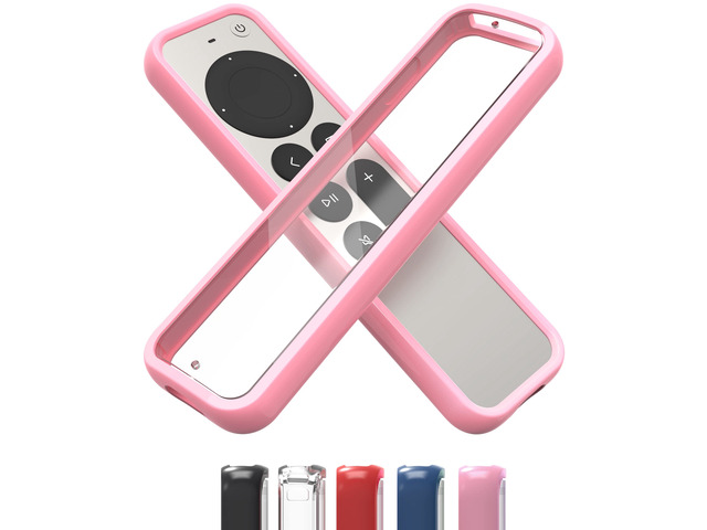 Air Rim Case for Apple TV Remotes Pink with Clear Back Designed in the USA Slim Remote Case With Ultimate Drop Protection (Not Bulky Like Other...