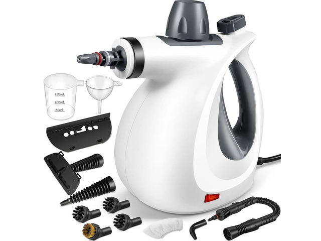 Handheld Pressurized Steam Cleaner with 12-Piece Accessory Set, Multi-Surface Steamer for Cleaning, All Natural Steam Cleaner for Home, Upholstery,...