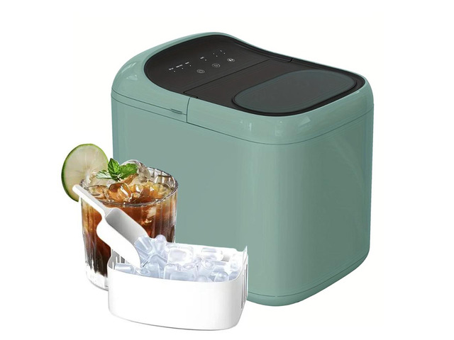 Ice Maker, Portable Mini Ice Maker W/ Basket & Shovel, Fast Ice Making, Bullet Ice Type, 33 lbs of Ice, Portable Ice Machine for Home, Kitchen,...