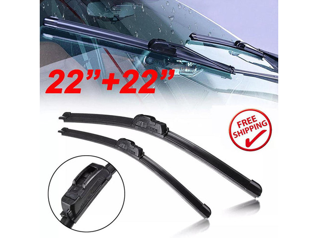 22' Windshield Wipers (Pack of 2), Automotive Replacement Front Windshield Wiper Blades J-HOOK Bracketless OEM Quality Wipers