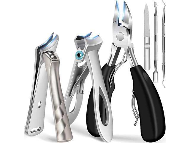 Toenail Clippers Kit for Seniors Thick Toenails, Angled Head Large Toe Nail Clippers for Thick Nails for Men, Heavy Duty Ingrown Toenail Clippers...