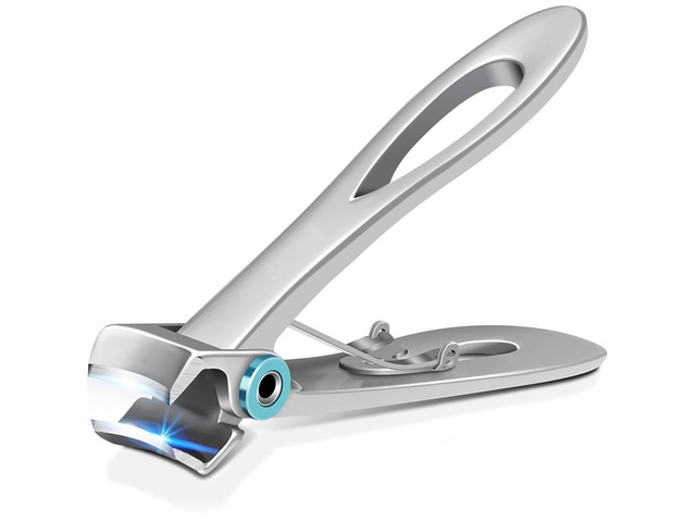 Stainless Heavy Professional Extra Large Toe Nail Clippers Wide Jaw Nail Clipper, Professional Toenails Fingernails Clippers for Thick Nails, Silver