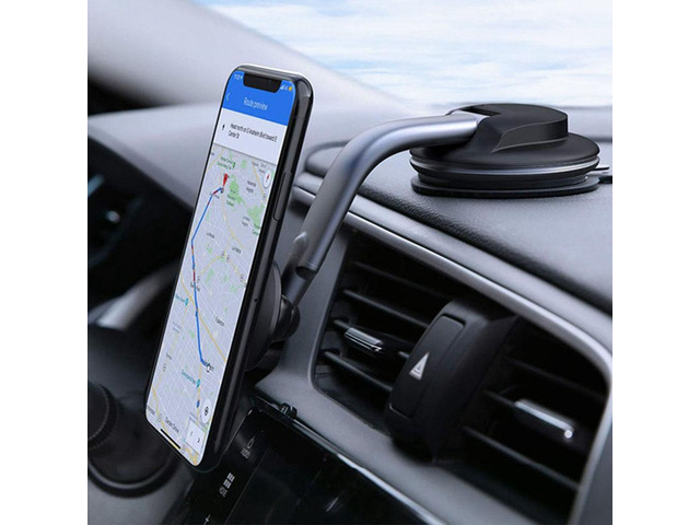 Magnetic Vacuum Suction Cup Phone Mount, Phone Holder for Car, Adjustable Aluminum Arm Windshield Dashboard Window Mount for MagSafe iPhone 1217 &...