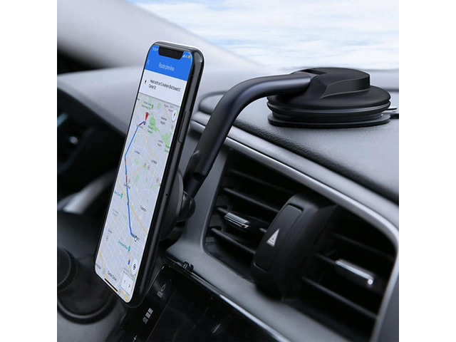 Magnetic Vacuum Suction Cup Phone Mount, Phone Holder for Car, Adjustable Aluminum Arm Windshield Dashboard Window Mount for MagSafe iPhone 1217 &...