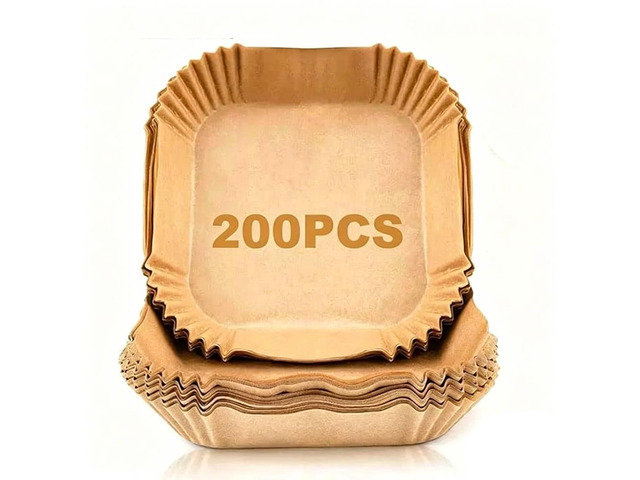 Premium airfryer liners (Pack of 200) - Non-Stick, Heat Resistant, and Hassle-Free Cooking with air fryer disposable paper liner, air fryer liners...