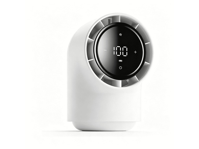Rechargeable USB Desk Fan, Quiet Table Fan with Turbo Airflow, 100 Speeds, Digital Display, 4000mAh Battery Powered, Small Battery Desktop Fans for...