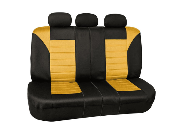 Premium 3D Air Mesh Seat Covers with Removable Headrests - for SUV, Sedan, Van - Rear Yellow