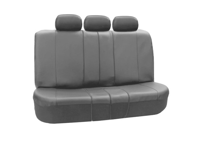 Waterproof PU Leather Car Seat Covers - Only Compatible with Removable Headrests - for Cars, Trucks, and SUV - Rear Gray