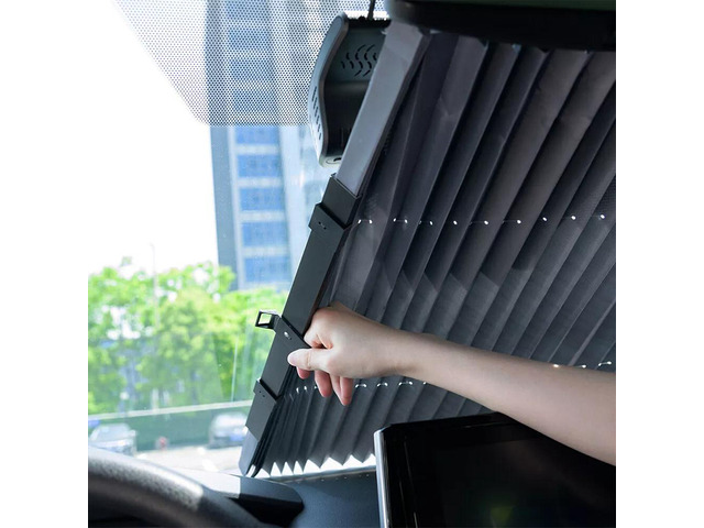 Retractable Windshield Sun Shade, 27.6'×60' Sunshade Protector Blocks 99% UV Rays to Keep Your Car Cool, Front Windshield Sunshade Cover for Most...