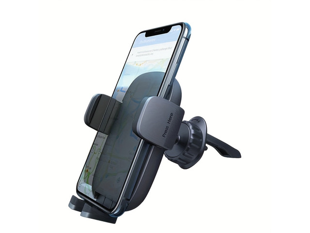 Phone Car Holder with Stronger Vent Clip, 360° Adjustable Car Phone Mount for Smartphone GPS Black