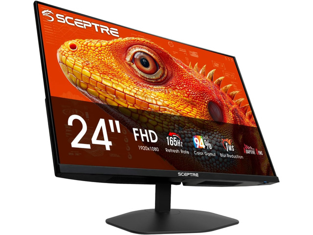Sceptre 24-inch Prime Gaming Monitor DisplayPort x2 165Hz HDMI x2 165Hz Build-in Speakers, Machine Black