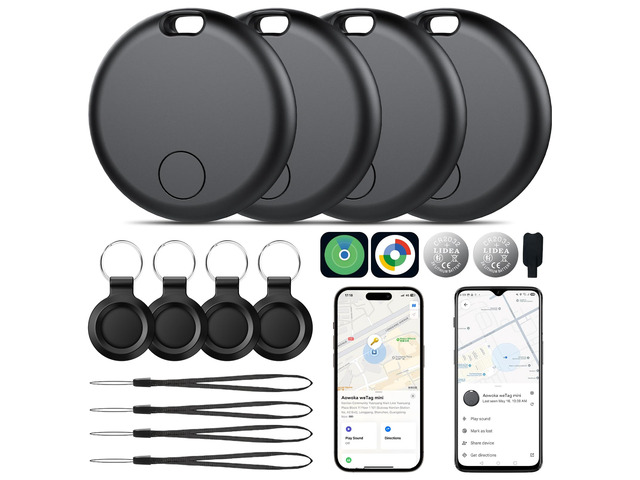 2026 Upgrade Dual System Air Tracker 4 Pack, Bluetooth Smart Tag for Android & iOS - Compatible with Apple Find My & Google Find Hub, Item Locator...
