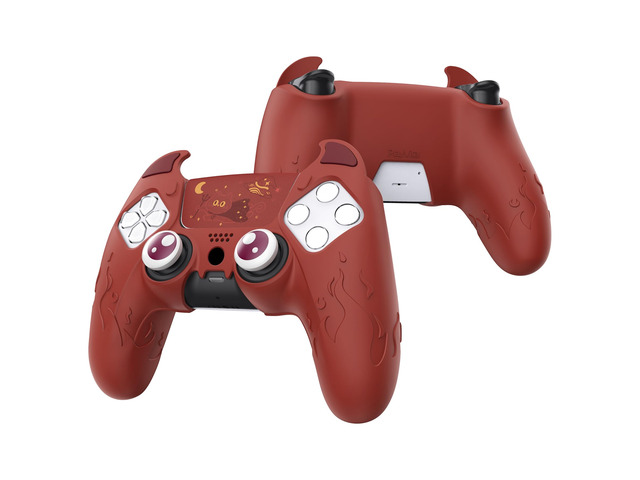 PlayVital Halloween Cute Demon Controller Silicone Case for ps5, Kawaii Controller Cover Gamepad Skin Protector for ps5 with Touch Pad Sticker &...