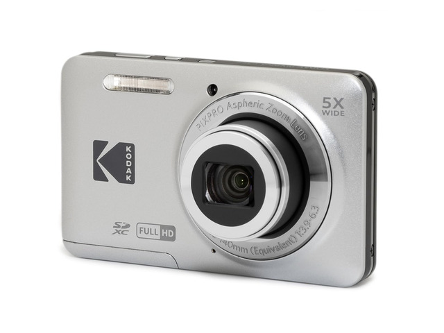 PIXPRO FZ55-GRY 16MP CMOS Sensor Digital Camera 5X Optical Zoom 28mm Wide Angle 1080P Full HD Video 2.7' LCD Vlogging Camera, Gray