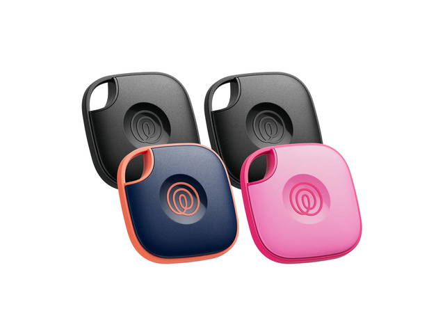 Tile - Bluetooth Tracker, Keys Finder and Item Locator for Keys, Bags and More. Phone Finder. Both iOS and Android Compatible. 4-Pack (Black/Pink...