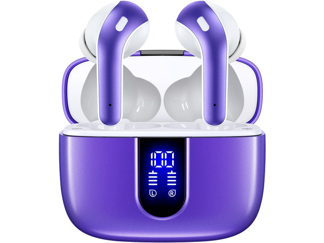 Bluetooth Headphones True Wireless Earbuds 60H Playback LED Power Display Earphones with Wireless Charging Case IPX5 Waterproof in-Ear Ear buds...