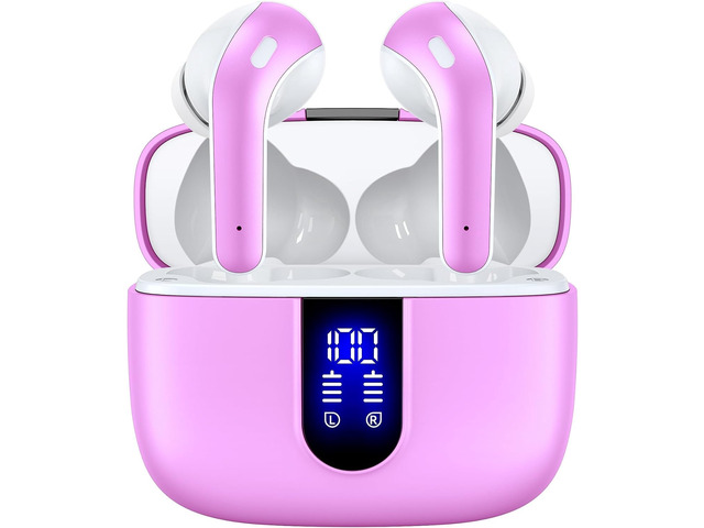 Bluetooth Headphones True Wireless Earbuds 60H Playback LED Power Display Earphones with Wireless Charging Case IPX5 Waterproof in-Ear Ear buds...