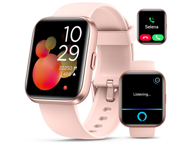 Smartwatch for Women, Compatible with Android & iPhone, 1.8'' Fitness Tracker Watch with Alexa, Call & Notification Alerts, Heart Rate & Sleep...