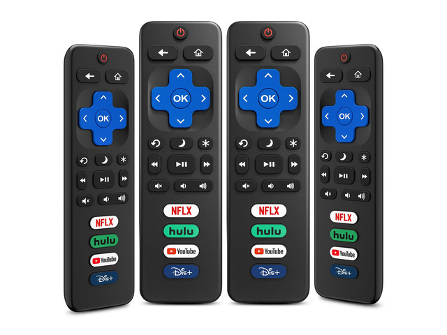 (4 Pack) Replacement Remote for Roku TV, Universal Remote for TCL Roku TVs for TCL/Onn/Hisense/Sharp/Philips Roku TV Control (Not for Stick & Box),...