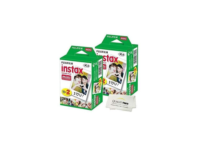 Instax Mini Film for All Mini Cameras + Quality Photo Cloth, 40 Sheets