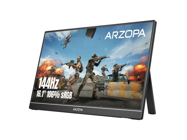 16.1'' 144Hz Portable Gaming Monitor 106% sRGB - Z1FC 1080P FHD Kickstand Portable Monitor with HDR, Ultra Slim, Eye Care, External Second Screen...