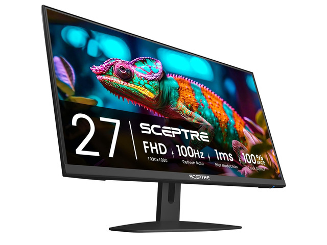 27-Inch Gaming Monitor, FHD 1080p, 100Hz, 1ms, DisplayPort, HDMI x2, 100% sRGB, AMD FreeSync, Built-in Speakers, Eye Care, Frameless, Machine Black...